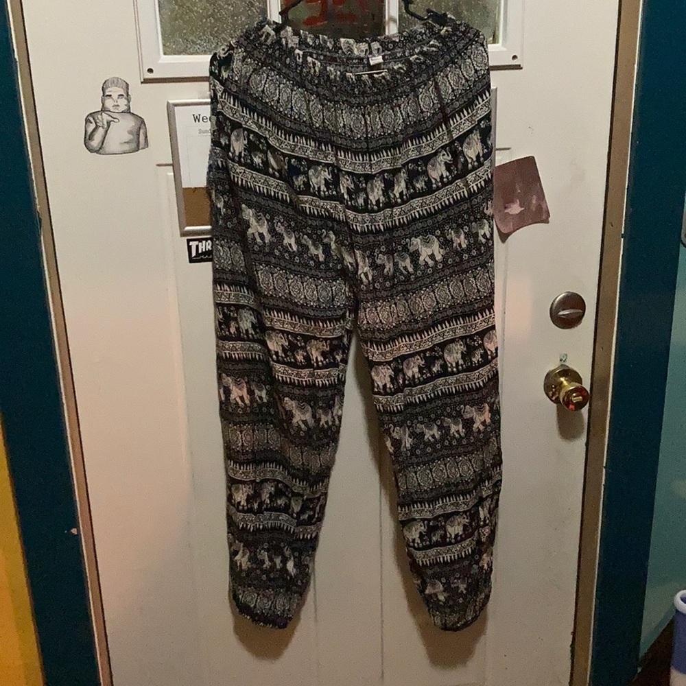 Elephant print pants size M
